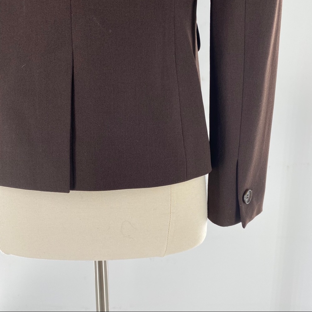 Nine West Sleek Solid Brown Single Button Blazer - image 3